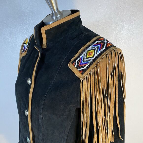 Phoenix Frontier sz S Black Suede Leather Jacket - Picture 4 of 13